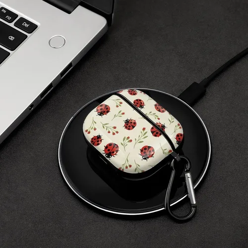 Vista 4 de Linda funda de mariquitas compatible con AirPods 3 con llavero Patrón 304.