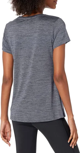 Vista 135 de Amazon Essentials Camiseta de manga corta con cuello redondo para mujer, de secado rápido, para entrenamiento, gimnasio, paquete múltiple