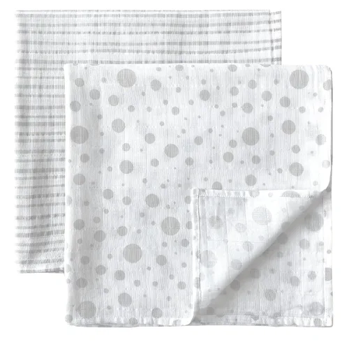 Vista 9 de MOZAH Mantas de muselina orgánica, 100 % algodón para niñas y niños, manta receptora, paquete de 2 mantas para envolver al bebé para guardería Malva