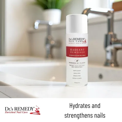 Vista 3 de Dr.'s Remedy Removedor de esmalte de uñas orgánico, fortalecedor natural y vegetal para uñas y cutículas, no tóxico, hidratante e hidratante,
