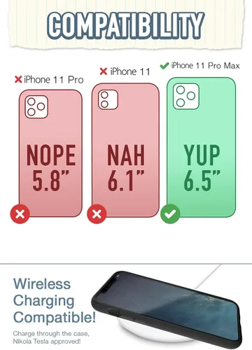 Vista 6 de Smartish iPhone 11 Pro Max Slim MagSafe, Gripmunk, agarre magnético delgado Asunto de corbata negra (MagSafe)
