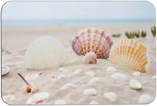Vista 12 de Alfombras de baño de playa con puesta de sol, antideslizantes, de secado rápido, súper absorbentes, diseño de isla oceánica, vida marina, arena