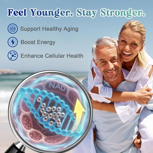 Vista 2 de Suplemento NAD+ de 1000 mg de nicotinamida liposomal ribósido mejorado con resveratrol y quercetina, antienvejecimiento y refuerzo de energía