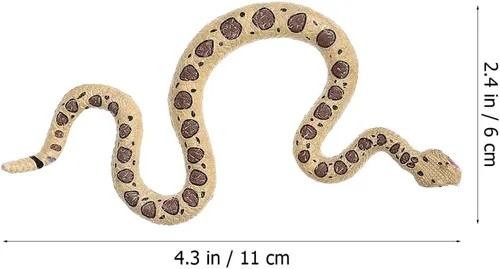 Vista 3 de Ipetboom Juguete de serpiente de cascabel de goma, serpiente espeluznante, 1 pieza de simulación de serpiente de Halloween, serpiente falsa, juguete