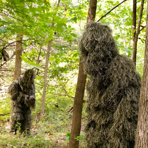 Vista 2 de VIVO Ghillie ropa de caza de camuflaje para el bosque- Traje (4 piezas)