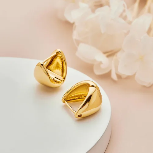 Vista 6 de Aretes de aro chapados en oro de 14 quilates, pequeños aros cuadrados para mujer, aretes minimalistas lindos para mujeres y niñas, regalo de oro