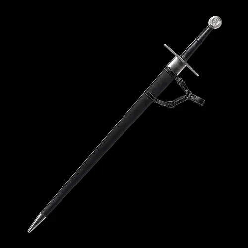 Vista 8 de Hoja afilada de acero forjado a mano de 48 pulgadas, espiga completa con funda protectora de cuero, espada medieval de metal real, regalos
