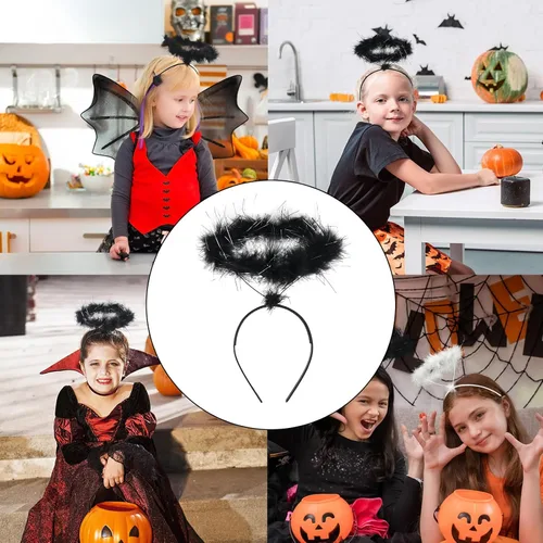 Vista 2 de Cartoon Animal Angel Headbands Soft Devil Hair Hoop Animal Cosplay Hairband for Kids Stage Hair Accessories