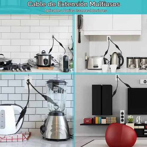 Vista 5 de Cable de extensión de alimentación corto de 1 pie de 1 pie – Cable de extensión corto de 3 clavijas para interiores SJT 16 AWG resistente cable