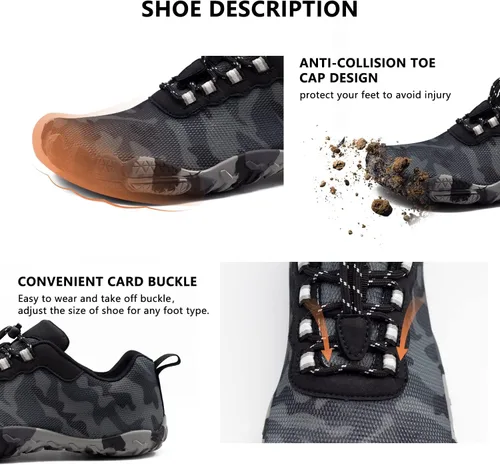Vista 4 de Teemie Zapatos de agua para hombre y mujer, de secado rápido, zapatos deportivos para surf, kayak, caminar, senderismo