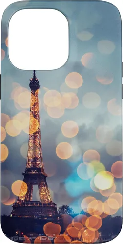 Vista 21 de iPhone 16 escénica Torre Eiffel París Francia por la noche Bokeh Majestic Case
