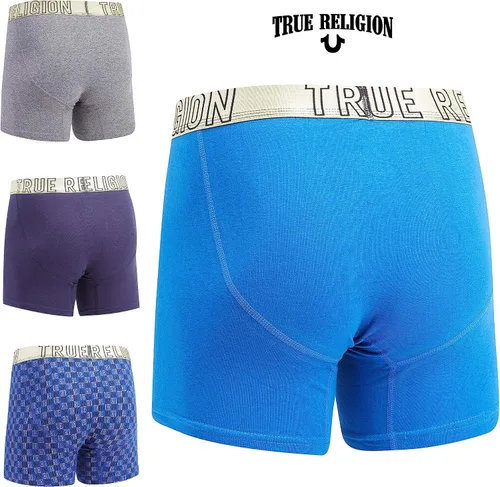 Vista 2 de True Religion Calzoncillos tipo bóxer de algodón elástico para hombre, paquete de 4