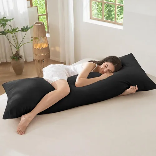 Vista 100 de MooMee Juego de 2 fundas de almohada de cuadros 100% algodón lavado con textura parecida al lino, transpirable, duradera, suave y cómoda