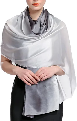 Vista 2 de K-Elewon Bufanda de seda para mujer, bufandas de colores degradados, bufandas de moda, bufandas largas y ligeras para mujer, H12