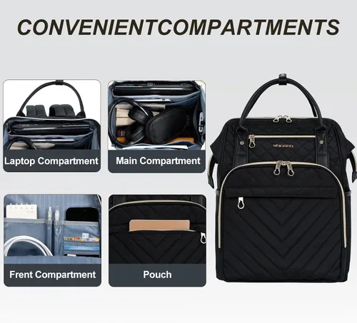 Vista 3 de KROSER Mochila para laptop de 17 pulgadas, elegante mochila de trabajo