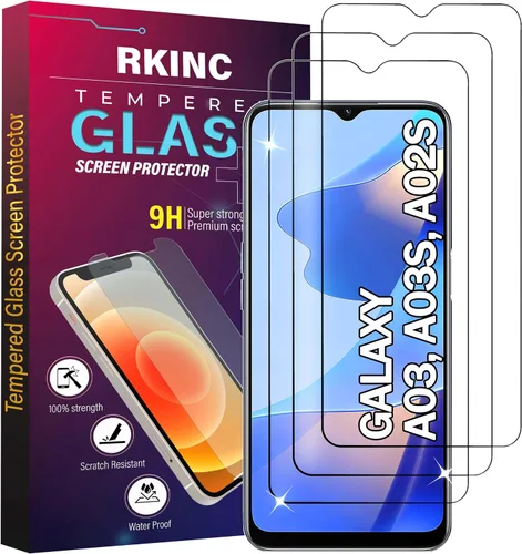 Vista 7 de RKINC Protector de pantalla [paquete de 3] para Samsung Galaxy A71, protector de pantalla de vidrio templado de privacidad