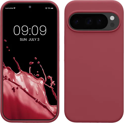 Vista 143 de kwmobile Funda Compatible con Google Pixel 6 Pro - Funda de teléfono de silicona TPU con acabado suave - Azul Arrecife
