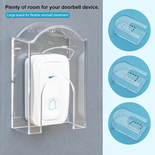 Vista 5 de Cubierta impermeable de botón para timbre de puerta para exterior, cubierta de lluvia para timbre, resistente a la intemperie, para interruptor