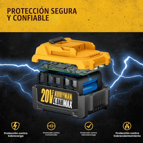 Vista 5 de Batería eléctrica Alloyman 20V 4.0AH herramientas eléctricas compactas