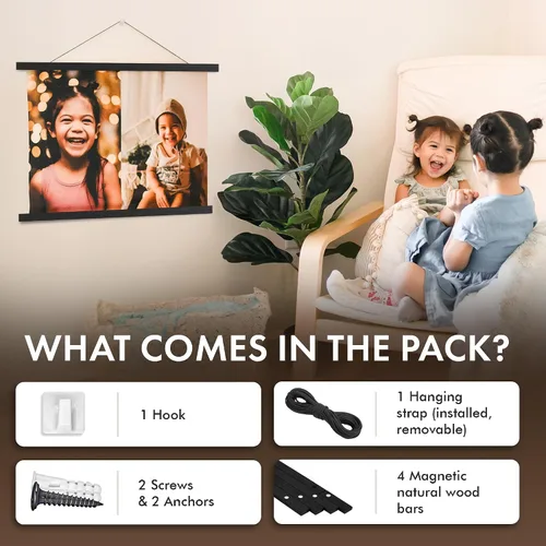 Vista 6 de Travelization Colgador Magnético para Póster de 30" Marco para Póster con Imanes Fuertes, Kit Completo para Colgar para Arte, Mapas, Imágenes y Más