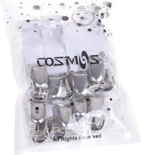 Vista 4 de Cosmos Paquete de 8 sujetadores ajustables con tirantes y clips elásticos para sábanas, fundas de colchón, cojín de sofá