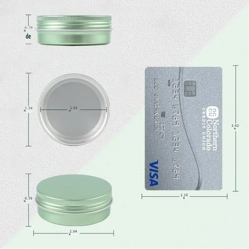 Vista 2 de Paquete de 48 tarros de aluminio de 1 oz, latas de salvamento versátiles pequeños de 1 onza con tapas, lata de metal para bálsamos, especias