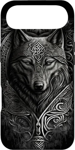 Vista 27 de Stylish Viking Wolf Design Wild Animal Viking Wolf Case for iPhone 17