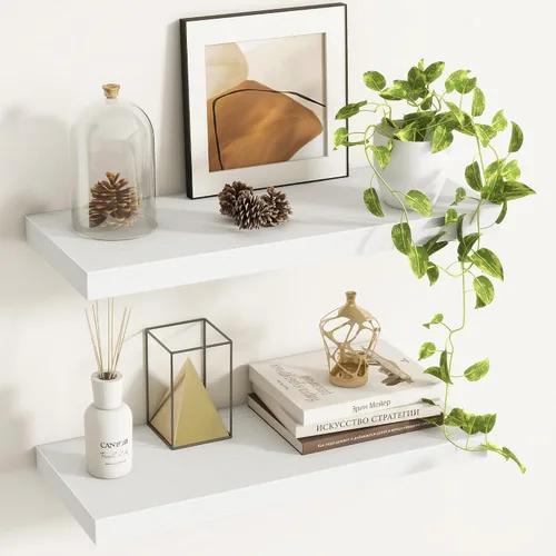 Vista 49 de Fun Memories Estantes flotantes – Estante de pared de 9.3 pulgadas de profundidad para decoración y almacenamiento – Estantería de exhibición