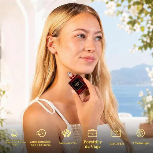 Vista 9 de PUREU Perfume de feromonas para mujer, perfumes de feromonas de larga duración, aceite ámbar y negro de vainilla, rollo en rollo de 0.34 onzas