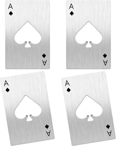 Vista 9 de Ace Of Spades - Abridor de botellas de acero inoxidable portátil, tamaño de tarjeta de crédito, abrelatas portátil de acero inoxidable