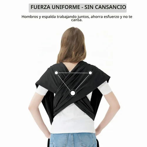 Vista 5 de Fular Portabebés, Portabebés Jeroray, Portabebés para bebé manos libres, ligero, transpirable, suave, negro