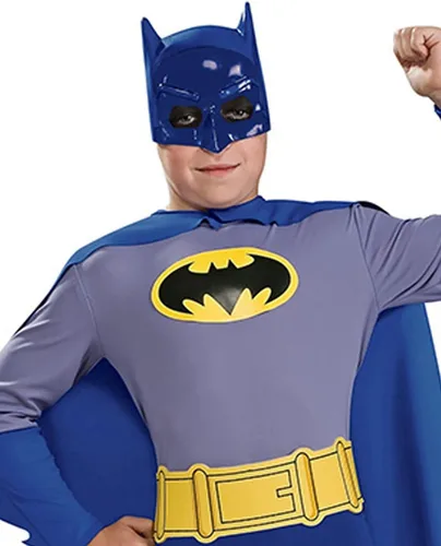 Vista 2 de Disfraz Batman el valiente y El audaz Batman con máscara y capa, S, Multicolor