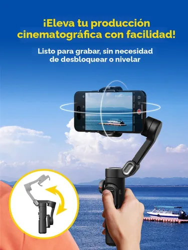 Vista 7 de AOCHUAN - Estabilizador de cardán para iPhone, smartphone con rueda de enfoque, seguimiento de cara/objeto para iPhone 16 15 Pro Max/Android