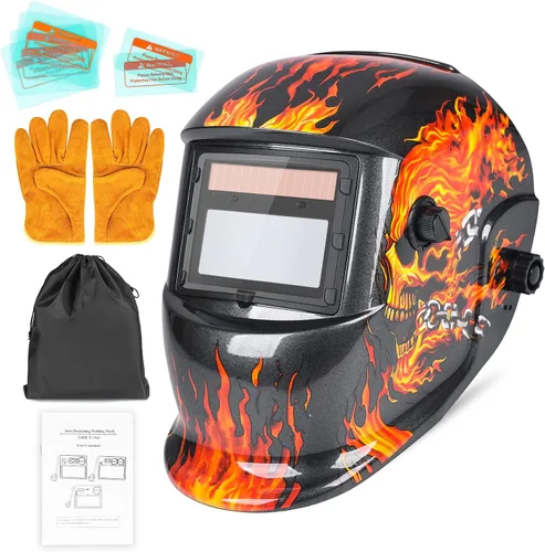 Vista 10 de Casco de Soldadura con Oscurecimiento Automático de Color Verdadero con Rango de Sombra Ajustable 4/9-13 para Máscara de Soldador TIG MIG ARC Azul