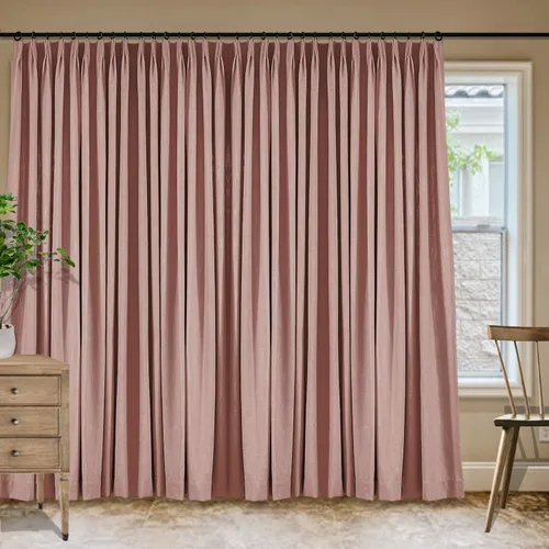 Vista 11 de Frelement Cortinas plisadas de lino de algodón de 100 pulgadas de ancho y 102 pulgadas de largo, cortinas con reducción de ruido para sala