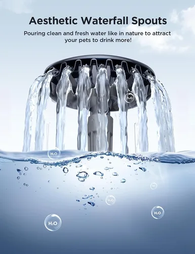 Vista 4 de Fuente de agua de 7L/1.8Gal para perros grandes, dispensador de tazón de agua para perros FEELNEEDY, fuente de agua para mascotas, dispensador