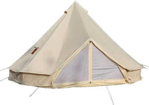 Vista 11 de Tienda de campaña de lona de algodón impermeable para 4 estaciones, tienda de campaña grande glamping, tipi yurta con estufa de techo, agujero