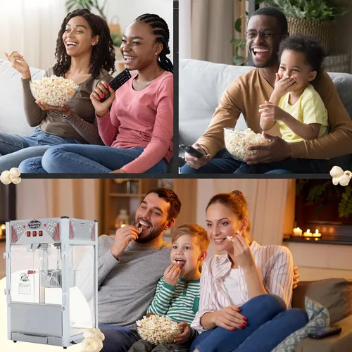 Vista 5 de Majestic - Máquina de palomitas de maíz, hervidor de acero inoxidable de 16 onzas que hace hasta 96 tazas, máquina eléctrica para hacer palomitas
