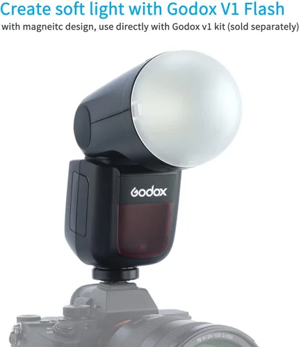 Vista 2 de Godox AK-R11 Difusor Cúpula para Godox V1 V1pro V100 cabeza redonda flash para Godox AD100Pro / H200R