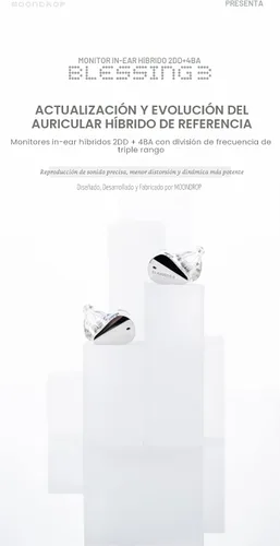 Vista 2 de Moondrop Blessing 3 auriculares intrauditivos 2DD+4BA híbridos de triple rango de división de frecuencia intrauditivos monitores intrauditivos