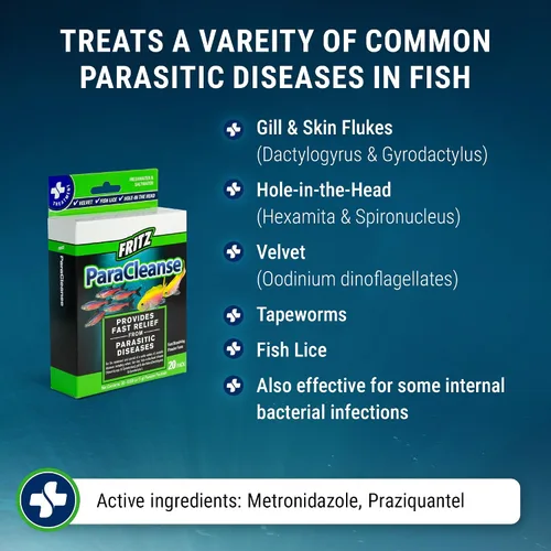 Vista 3 de Fritz Aquatics ParaCleanse proporciona un alivio rápido de enfermedades parasitarias (20 unidades)