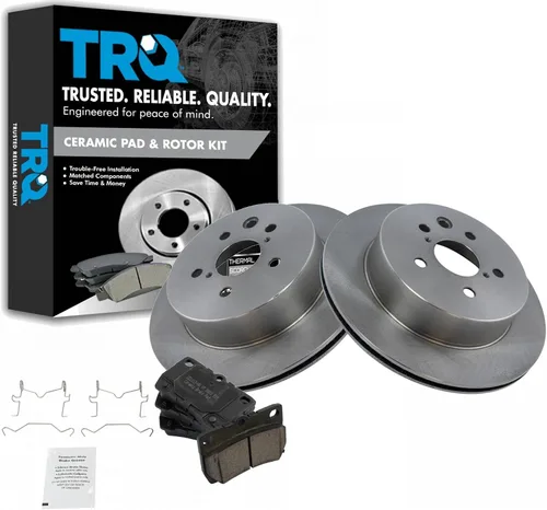 Vista 114 de TRQ Juego de pastillas de freno y rotor de cerámica trasera compatible con Honda Accord V6 1998-02 3.0L con frenos de disco traseros 02-06 Acura RSX