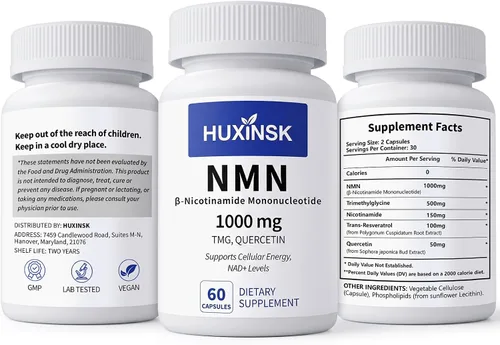Vista 8 de Suplemento NMN 1000 mg, NMN liposomal 4 en 1 para suplemento NAD+ 60