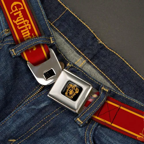 Vista 2 de Buckle-Down Seatbelt Belt - GRYFFINDOR & Crest Stripe RedsGold - 1.0" Wide - 20-36 Inches in Length