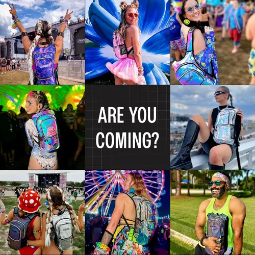 Vista 8 de SoJourner Bags, Rave Hydration Pack - Bolsa de agua de 2L incluida, para festivales, raves, senderismo, ciclismo, fiestas, escalada, carrera y más