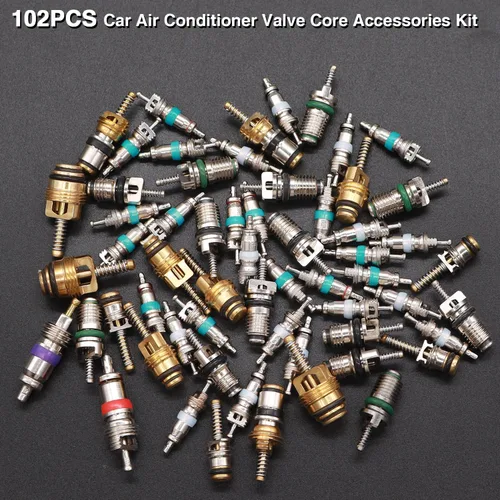 Vista 5 de Taiss Kit de accesorios de núcleo de válvula de aire acondicionado de coche, 102 Uds., con herramienta de extracción de núcleo de válvula, R12