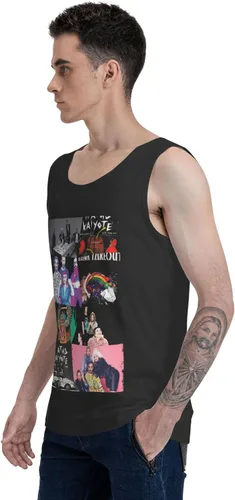 Vista 5 de Camiseta sin mangas de algodón para hombre, camiseta sin mangas para hombre, camiseta de gimnasio para hombre, camiseta de entrenamiento para hombre