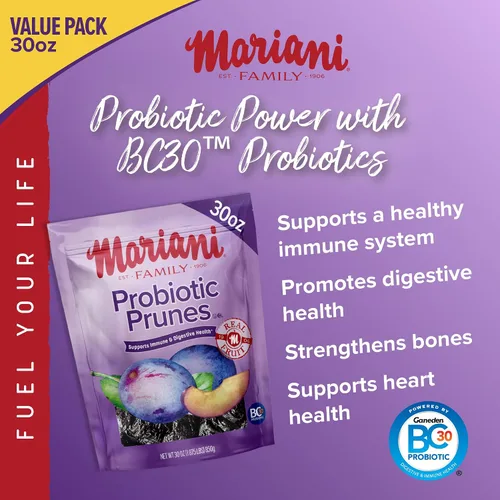 Vista 3 de Mariani Probiotic Prunes - Ciruelas pasas probióticas sin hueso sin azúcar, 30 onzas - Frutas secas a granel sin azúcar añadido - Ciruelas pasas