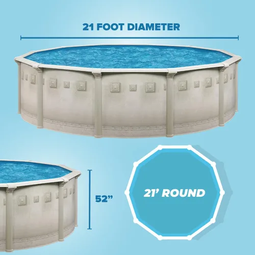Vista 4 de Laredo - Kit de piscina sobre el suelo SPR+ de acero fácil de construir de 21 x 52 pulgadas por WaterThat
