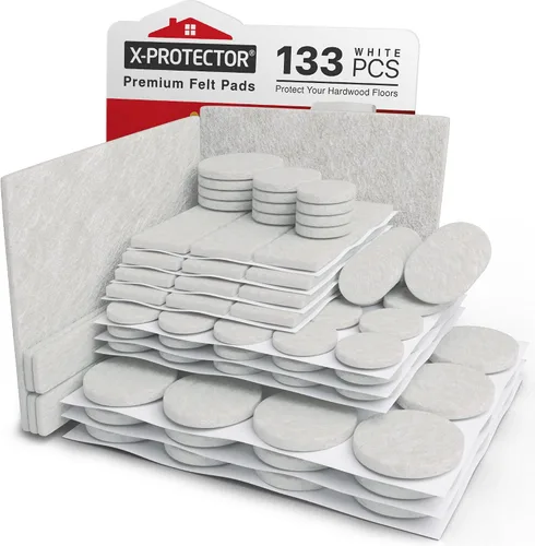 Vista 10 de X-PROTECTOR - Almohadillas de fieltro para muebles, 133 unidades, almohadillas de fieltro para patas de muebles, los mejores protectores de piso